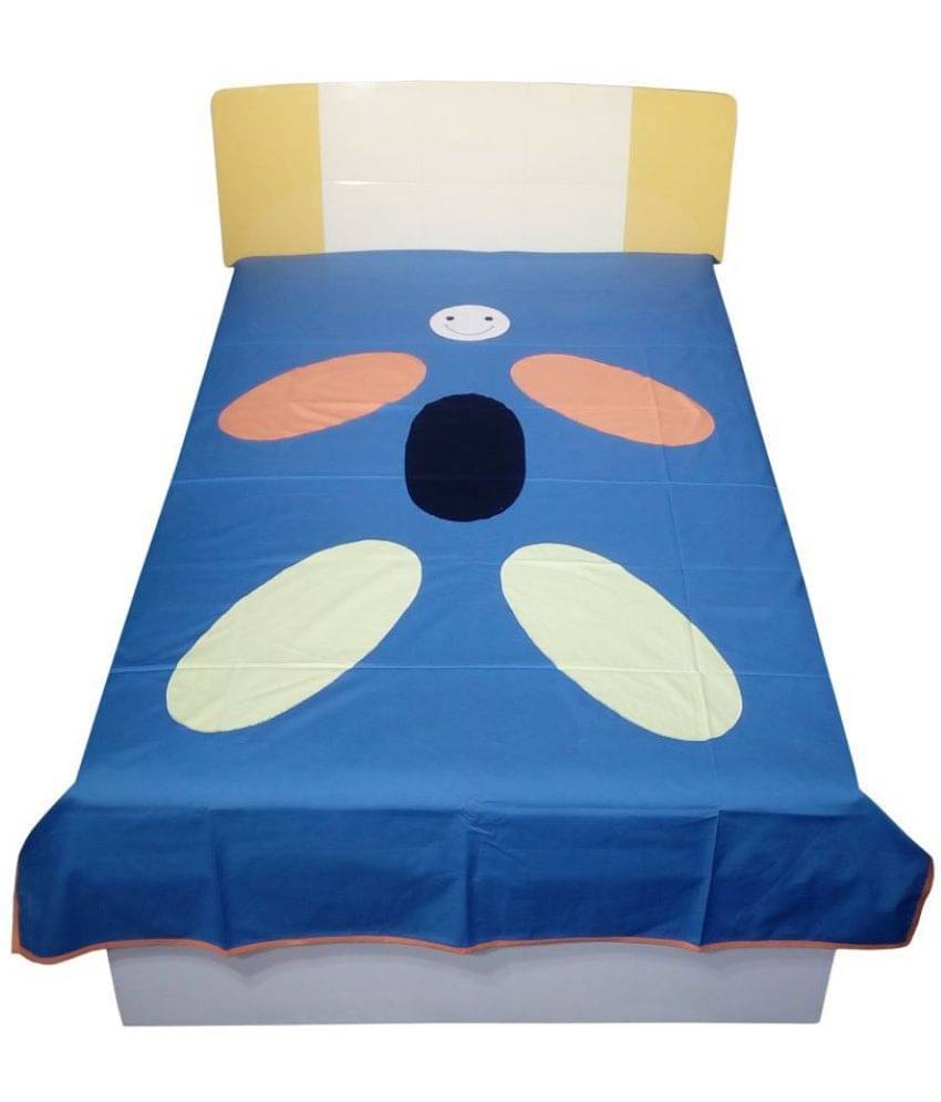     			HUGS N RUGS Cotton 1 Single Bedsheet without Pillow cover ( Blue )