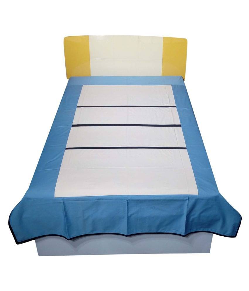     			HUGS N RUGS Cotton 1 Single Bedsheet without Pillow cover ( Blue )