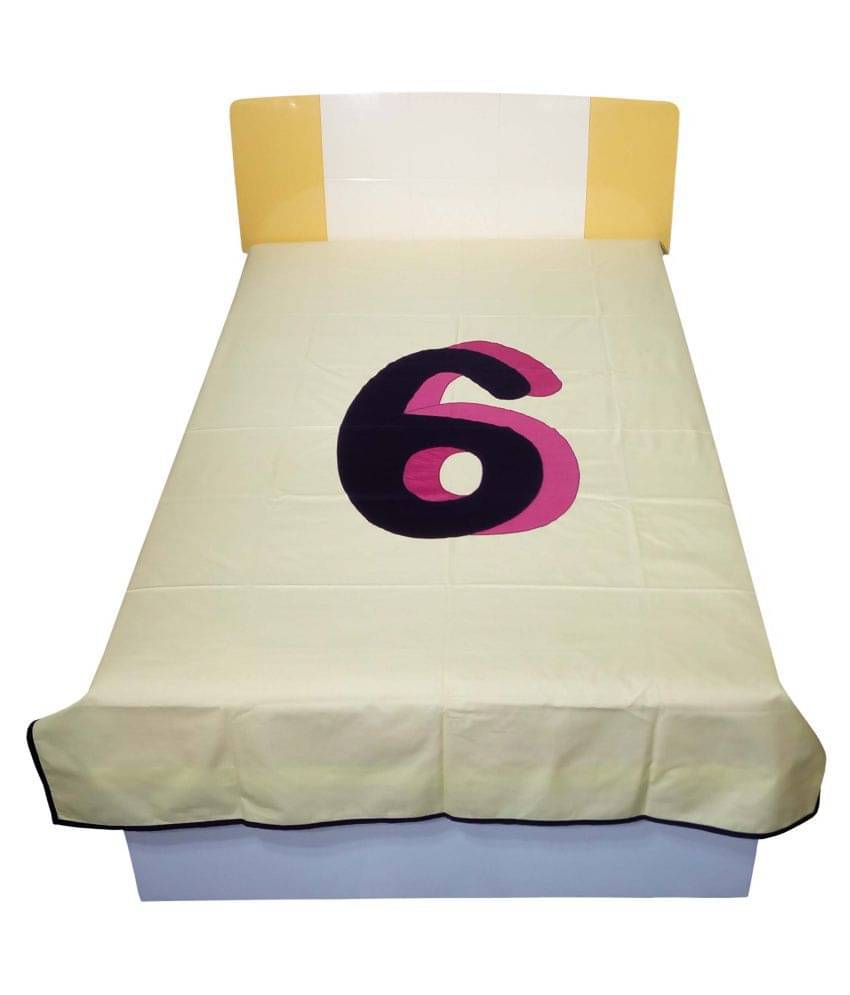     			HUGS N RUGS Cotton 1 Single Bedsheet without Pillow cover ( Yellow )