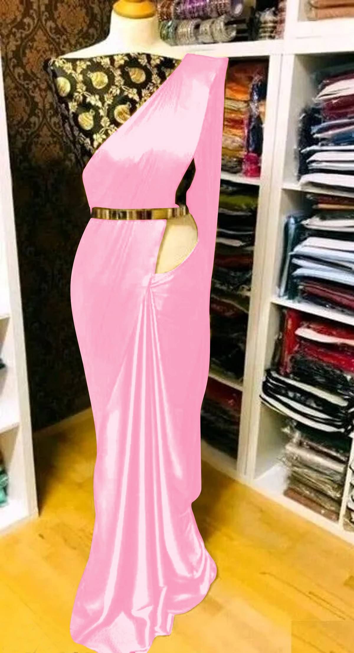     			JULEE Banarasi Silk Embellished Saree With Unstitched Blouse Piece ( Fluorescent Pink )