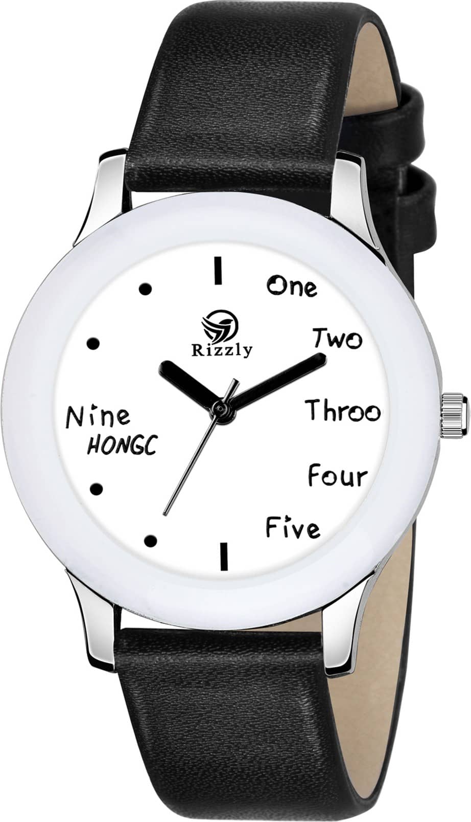 Septem Black Leather Analog Men's Watch