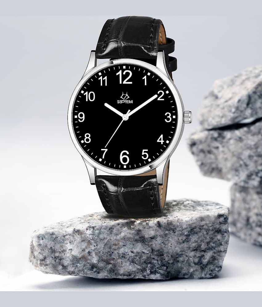 Armado Black Leather Analog Men's Watch