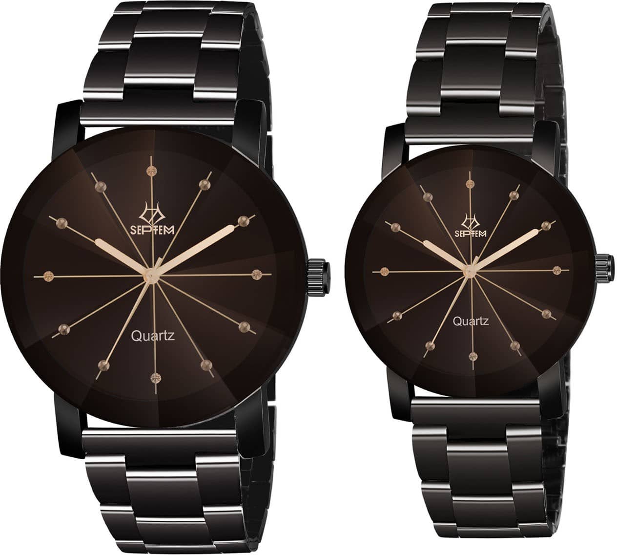 Septem Black Metal Analog Men's Watch