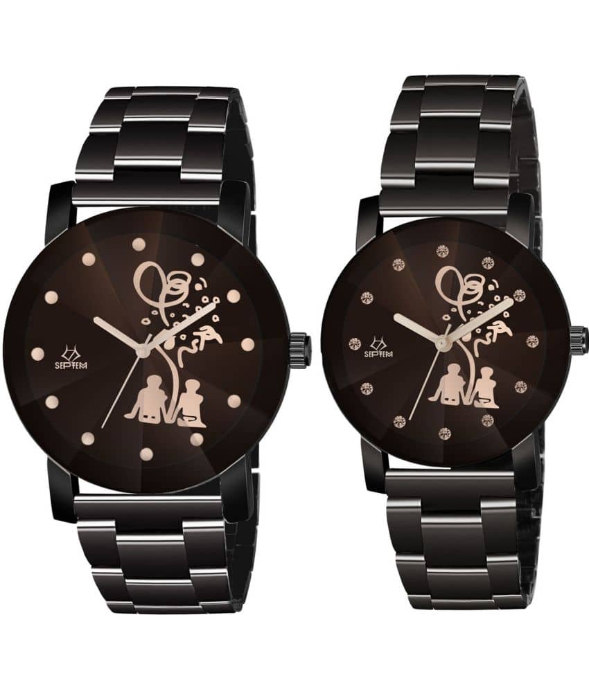 Septem Black Metal Analog Men's Watch