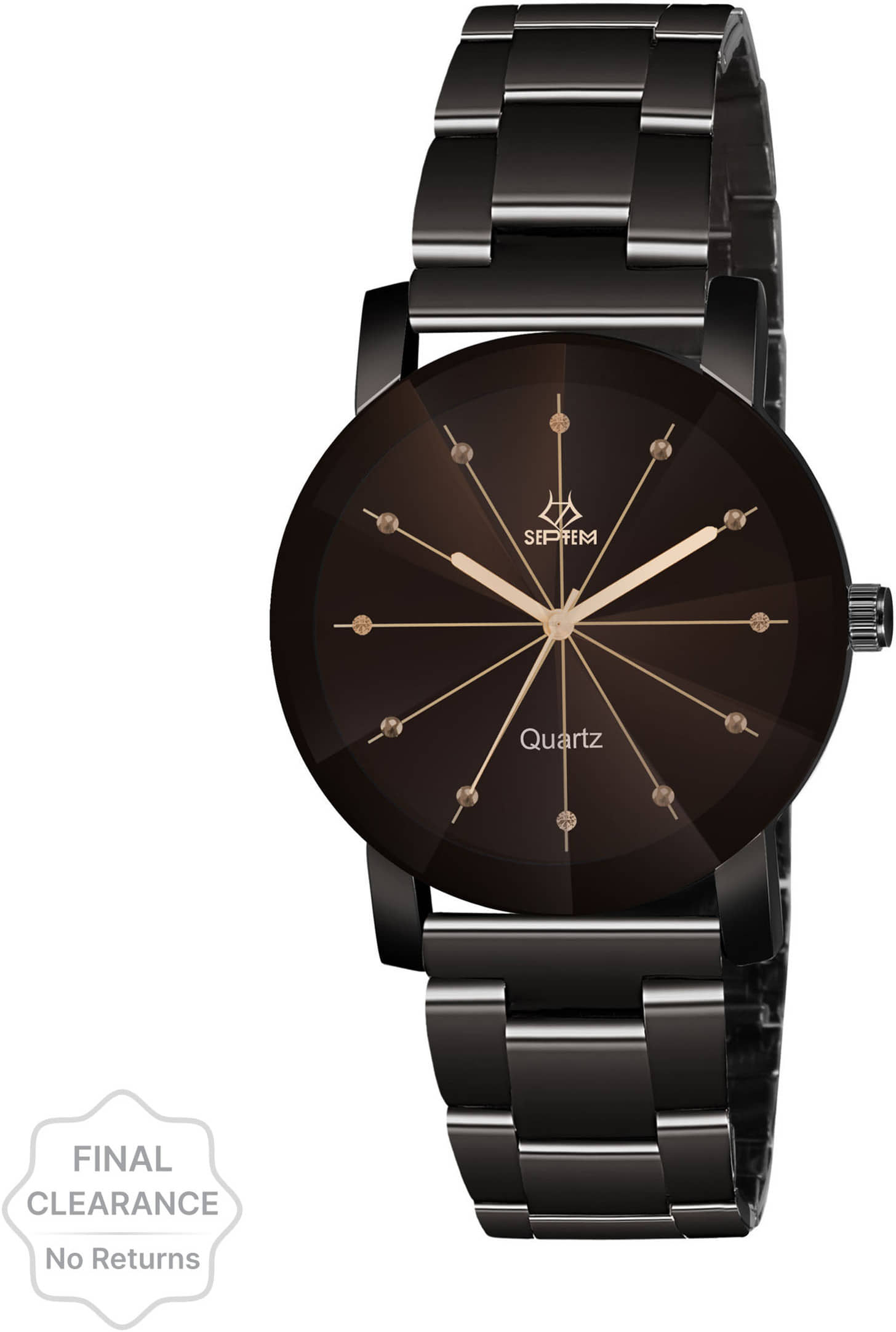 Septem Black Stainless Steel Analog Men's Watch
