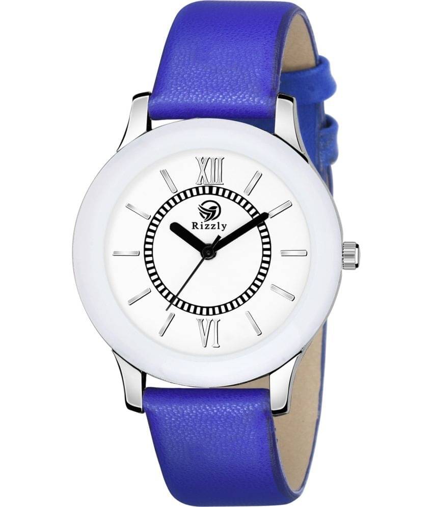     			Septem Blue Leather Analog Men's Watch