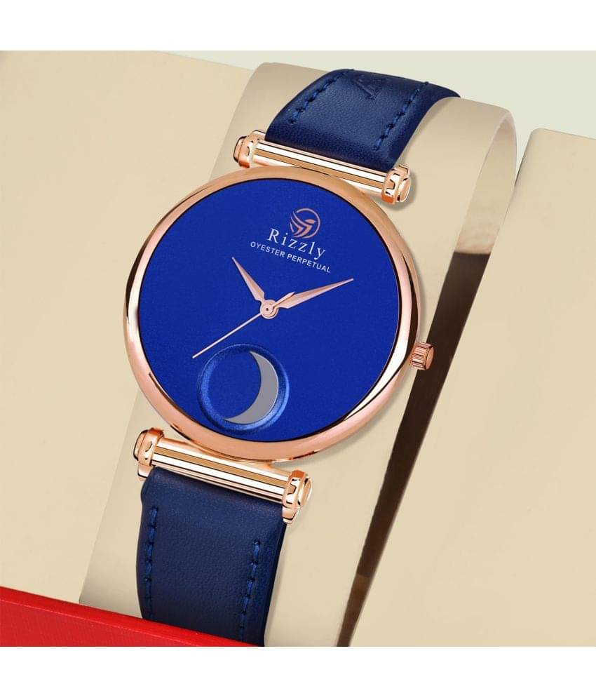    			Septem Blue Leather Analog Men's Watch
