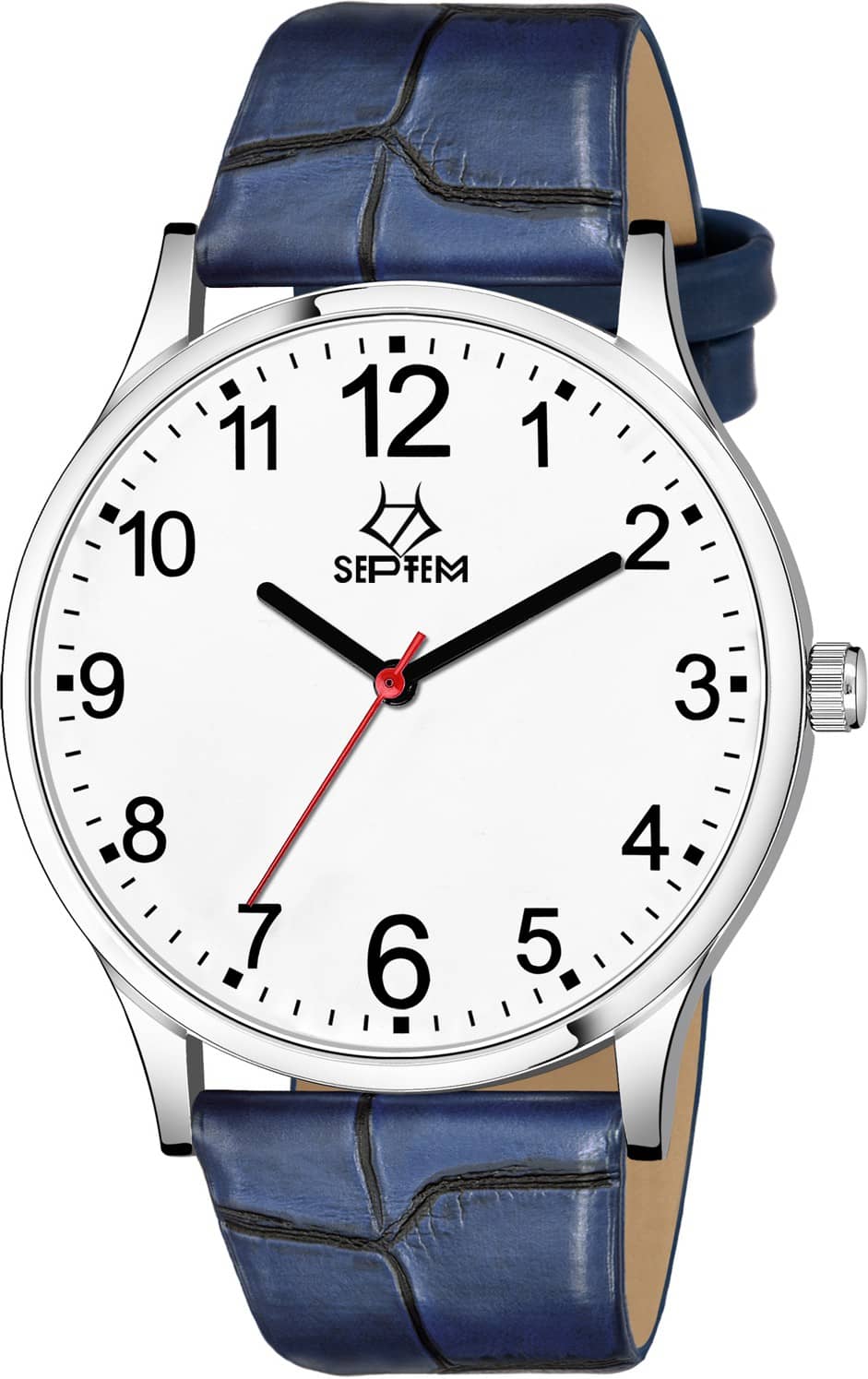 Septem Blue Leather Analog Men's Watch