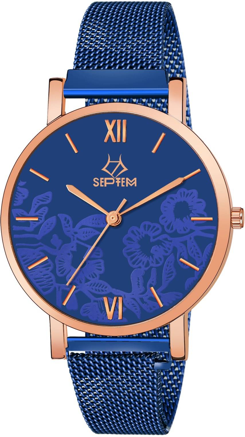     			Septem Blue Metal Analog Men's Watch
