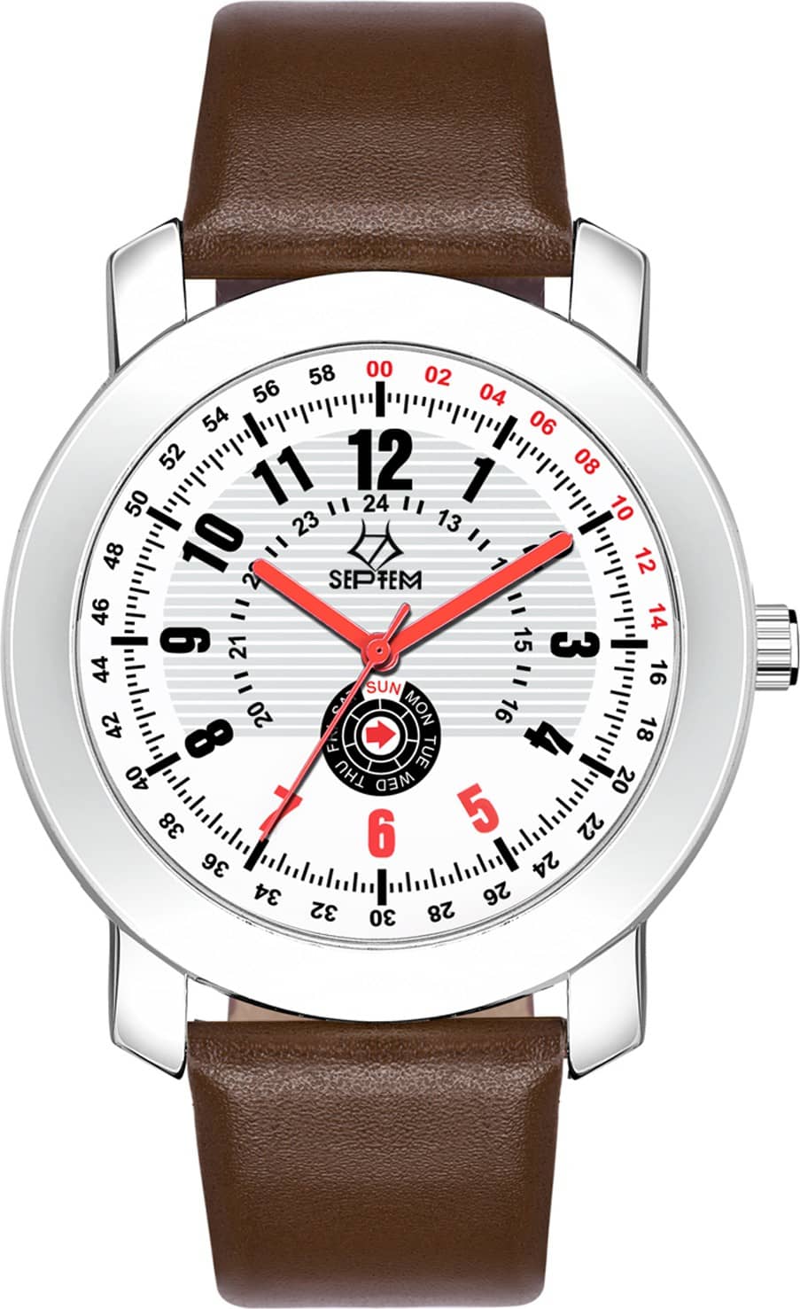 Septem Brown Leather Analog Men's Watch
