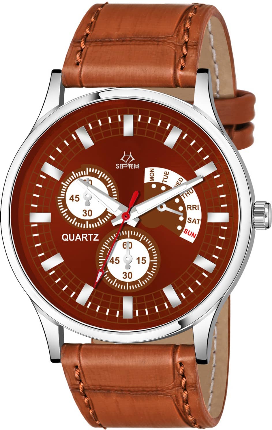 Septem Brown Leather Analog Men's Watch