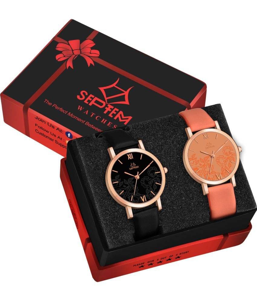     			Septem Multicolor Leather Analog Men's Watch