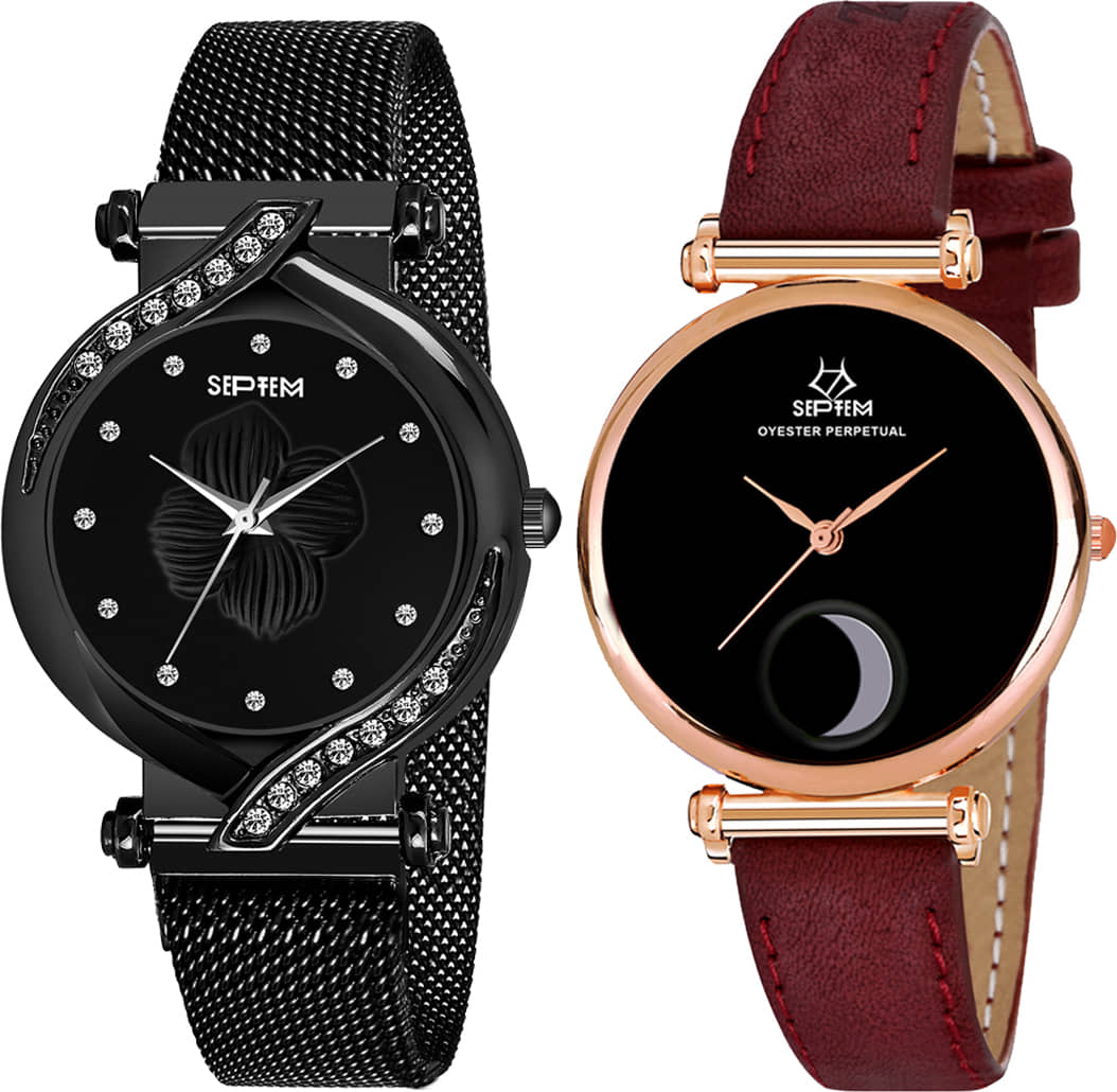 Septem Multicolor Leather Analog Men's Watch