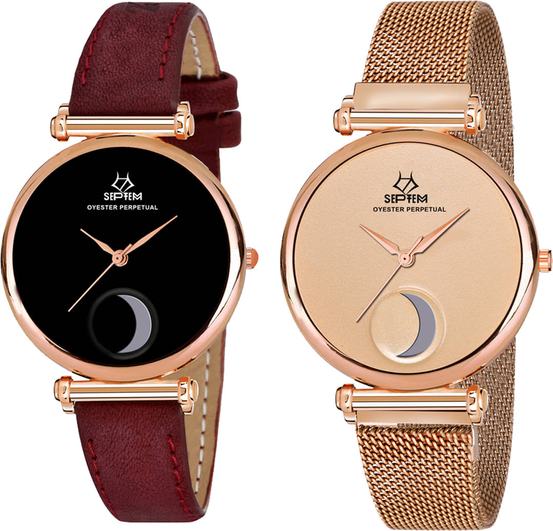     			Septem Multicolor Leather Analog Men's Watch