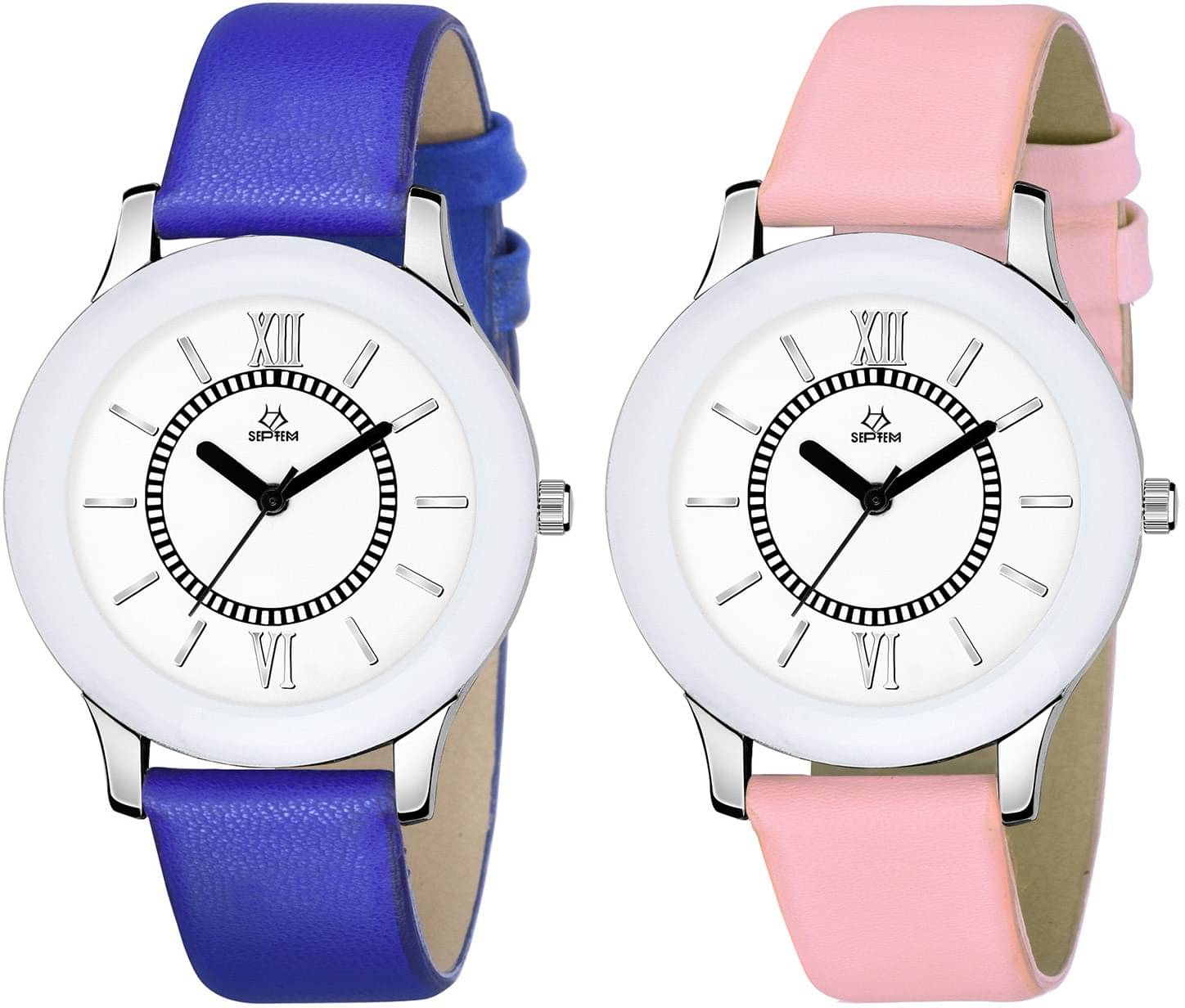     			Septem Multicolor Leather Analog Men's Watch