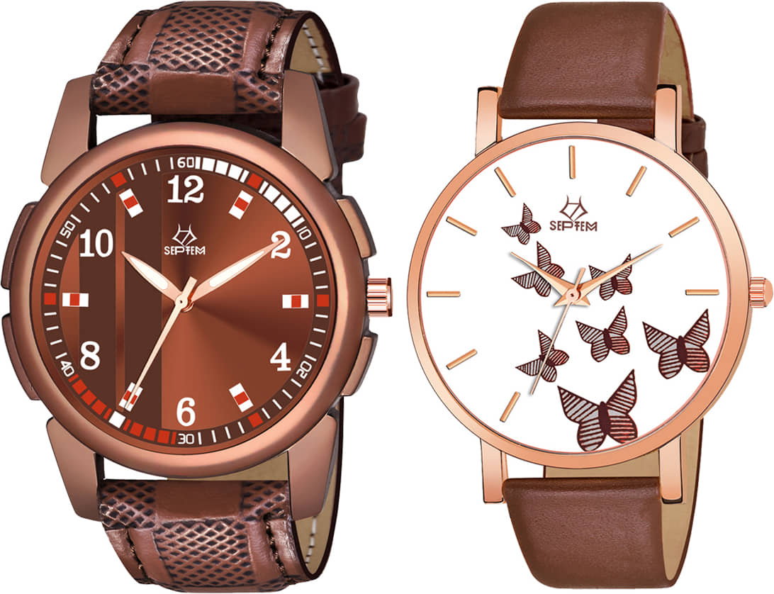 Septem Multicolor Leather Analog Men's Watch