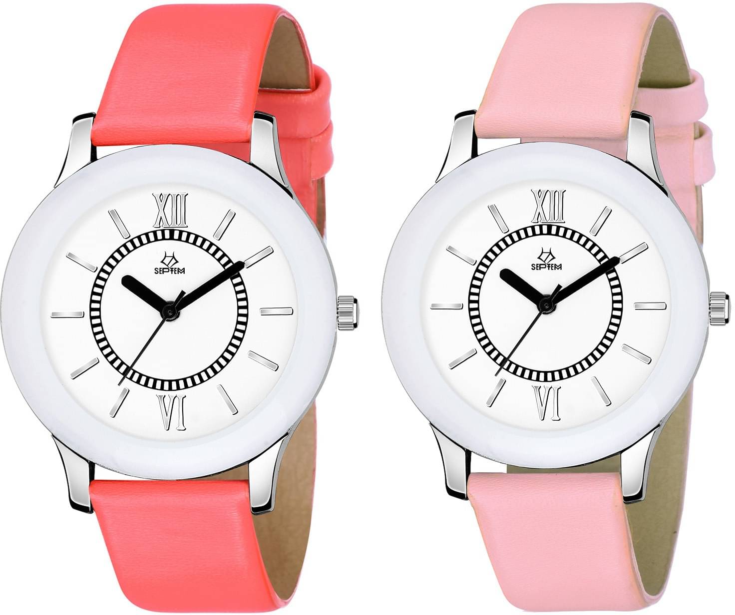     			Septem Multicolor Leather Analog Men's Watch