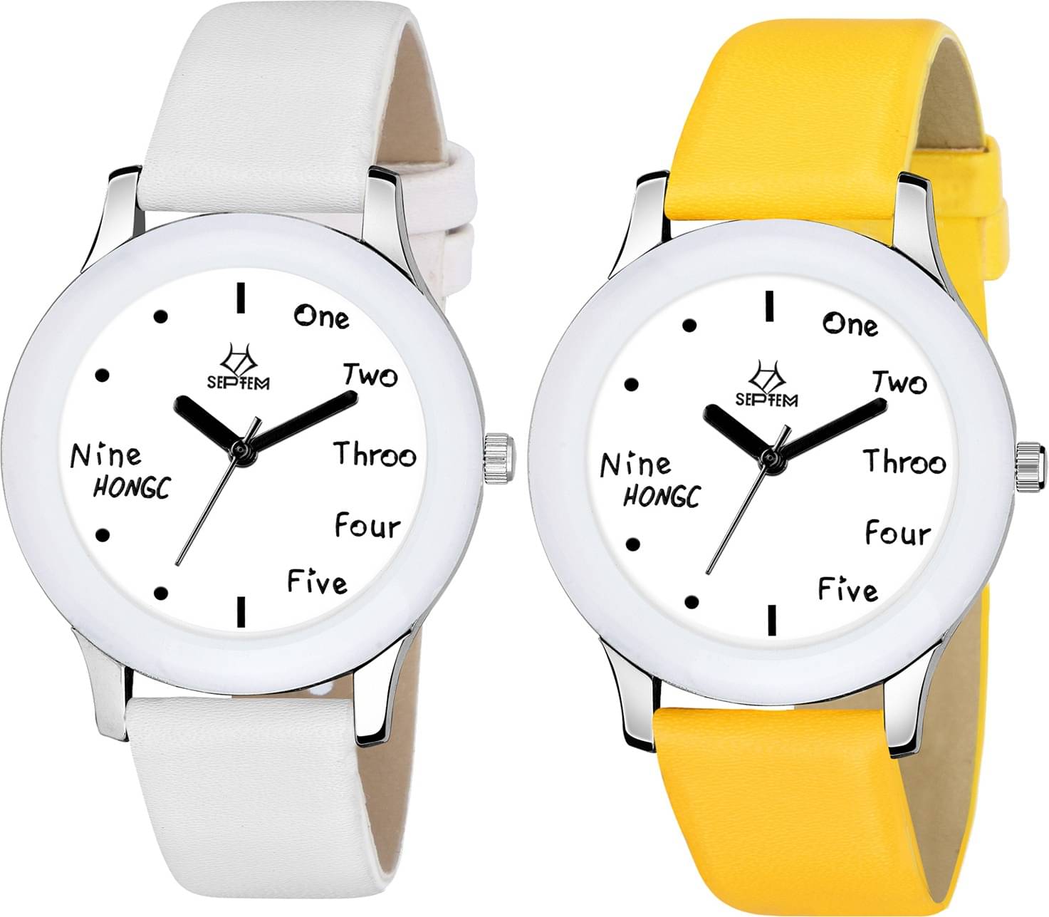     			Septem Multicolor Leather Analog Men's Watch