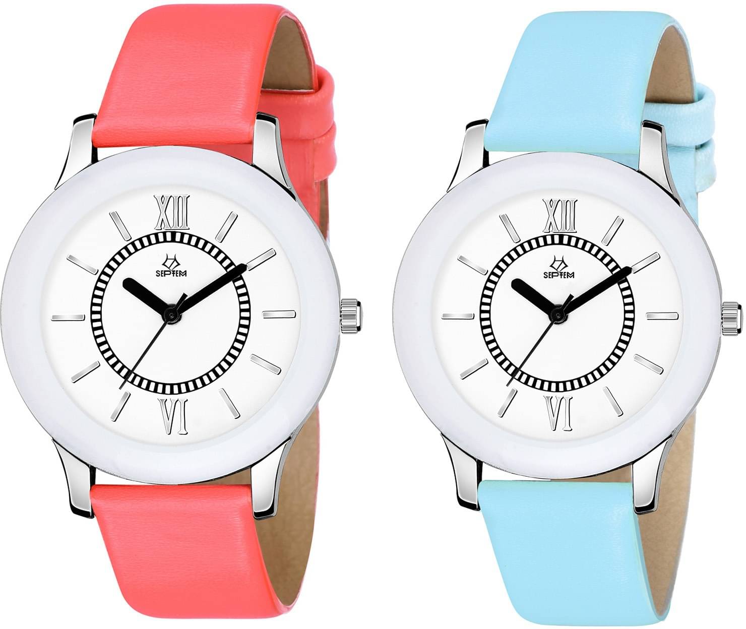     			Septem Multicolor Leather Analog Men's Watch