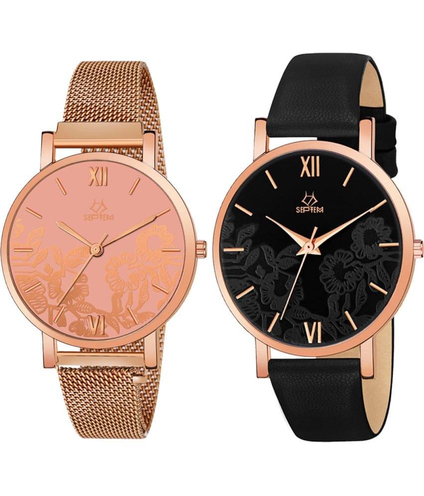     			Septem Multicolor Leather Analog Men's Watch