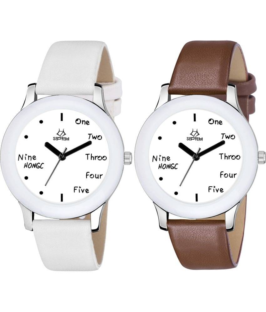     			Septem Multicolor Leather Analog Men's Watch