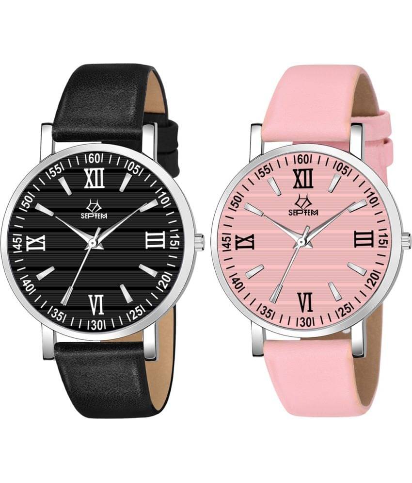     			Septem Multicolor Leather Analog Men's Watch