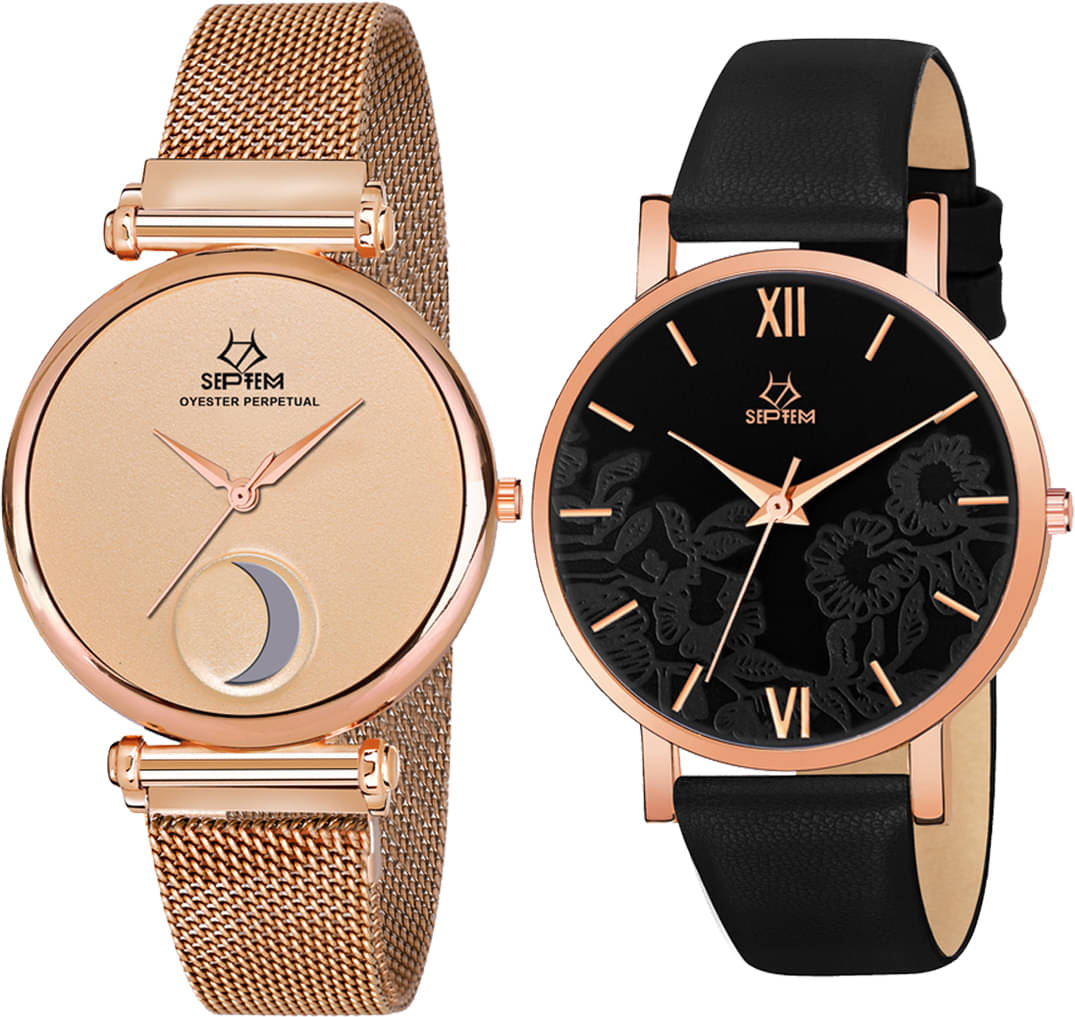     			Septem Multicolor Leather Analog Men's Watch