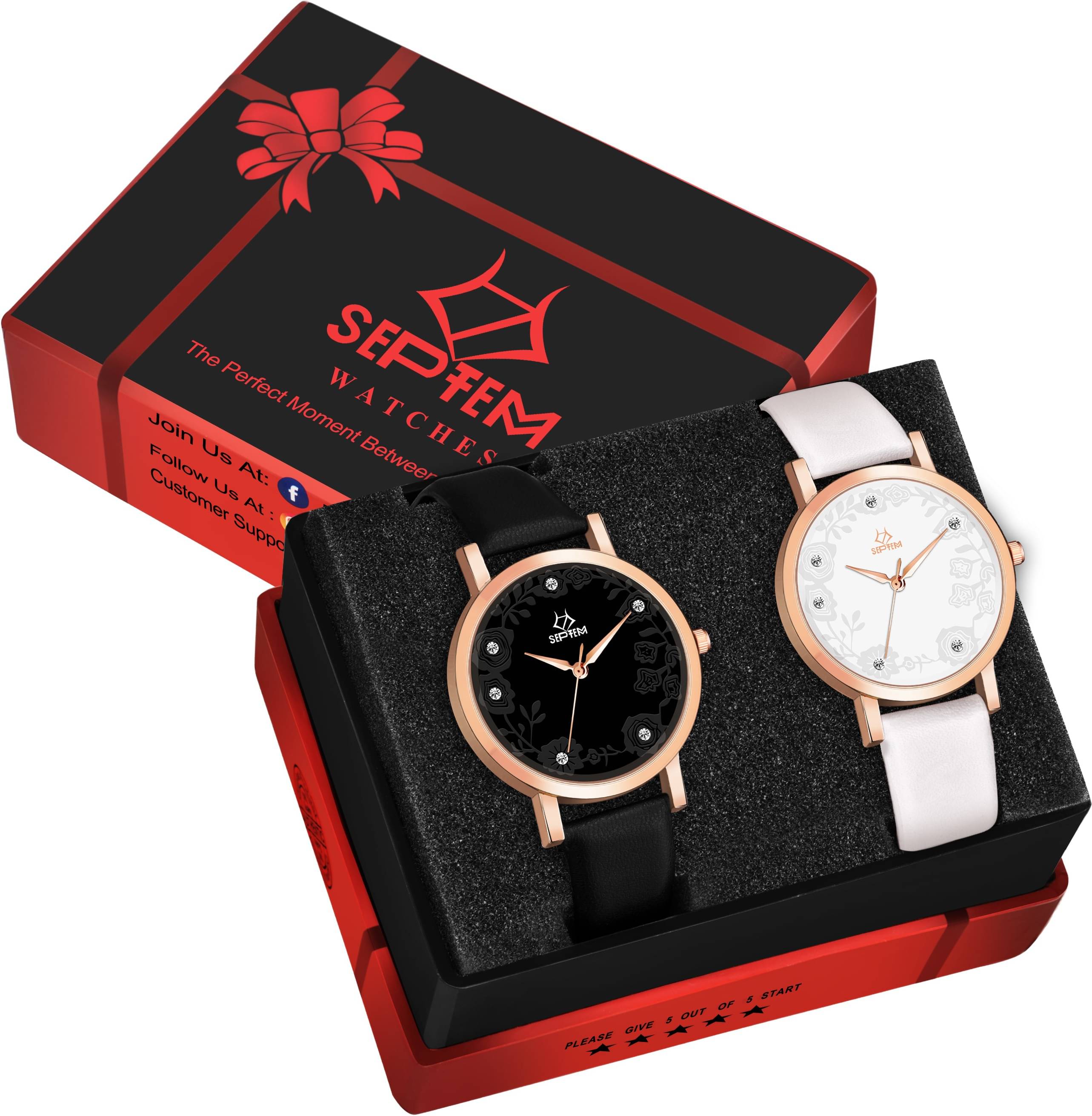     			Septem Multicolor Leather Analog Men's Watch