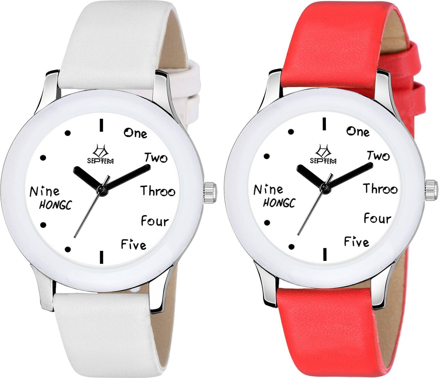     			Septem Multicolor Leather Analog Men's Watch