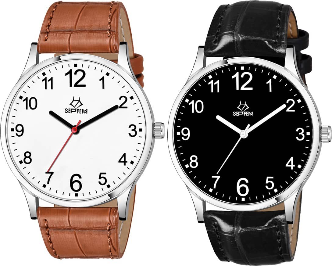Septem Multicolor Leather Analog Men's Watch