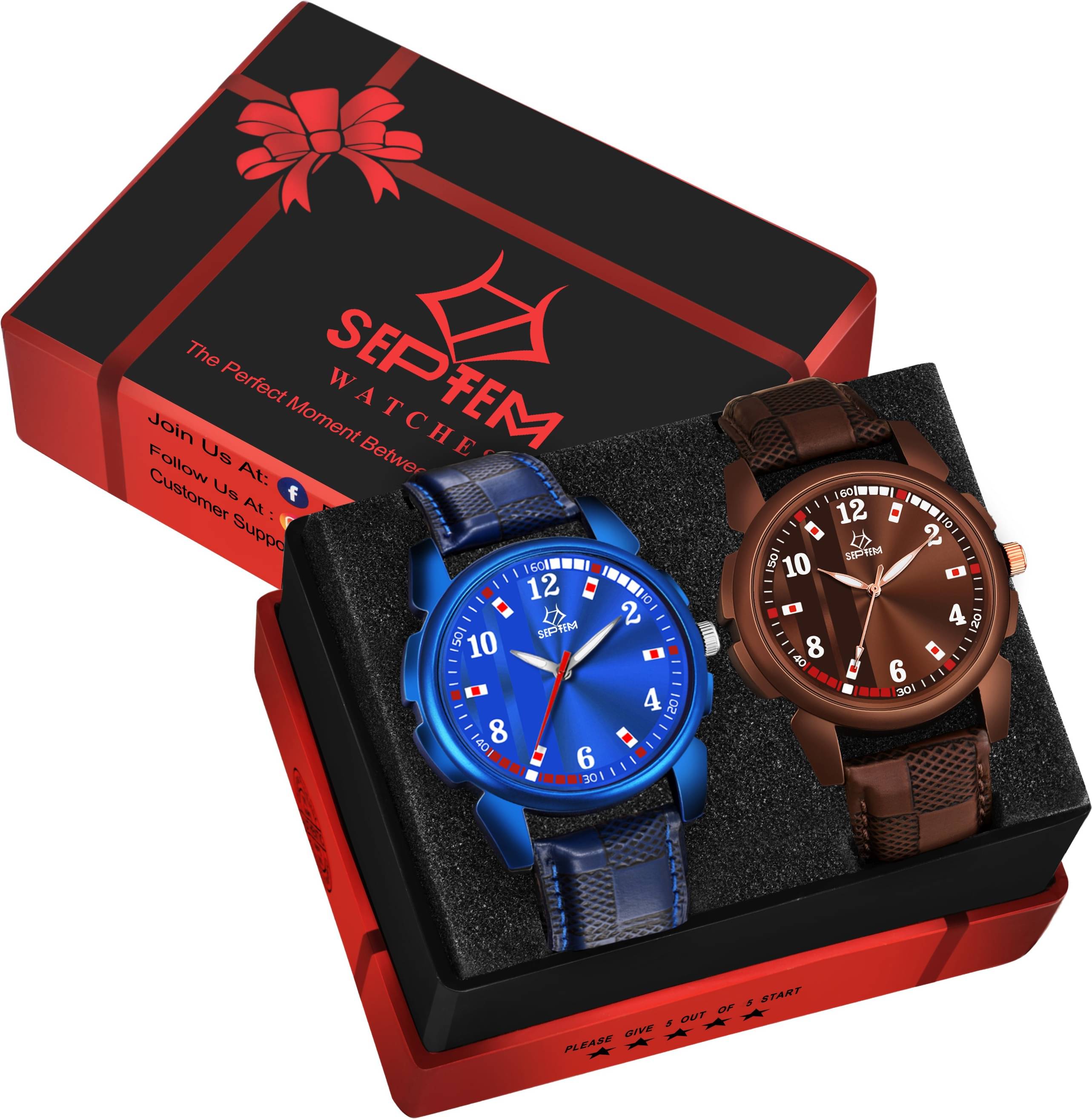     			Septem Multicolor Leather Analog Men's Watch