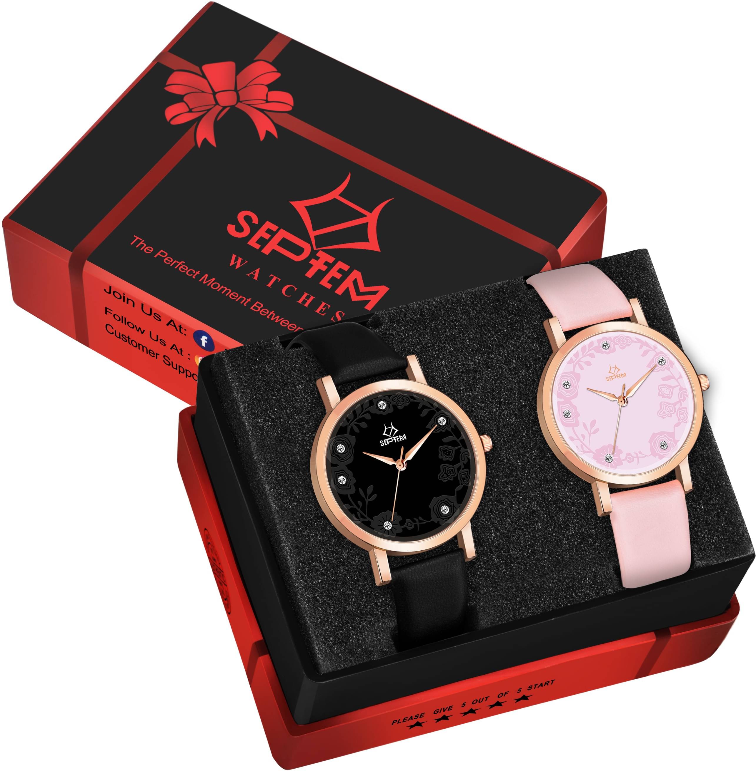    			Septem Multicolor Leather Analog Men's Watch