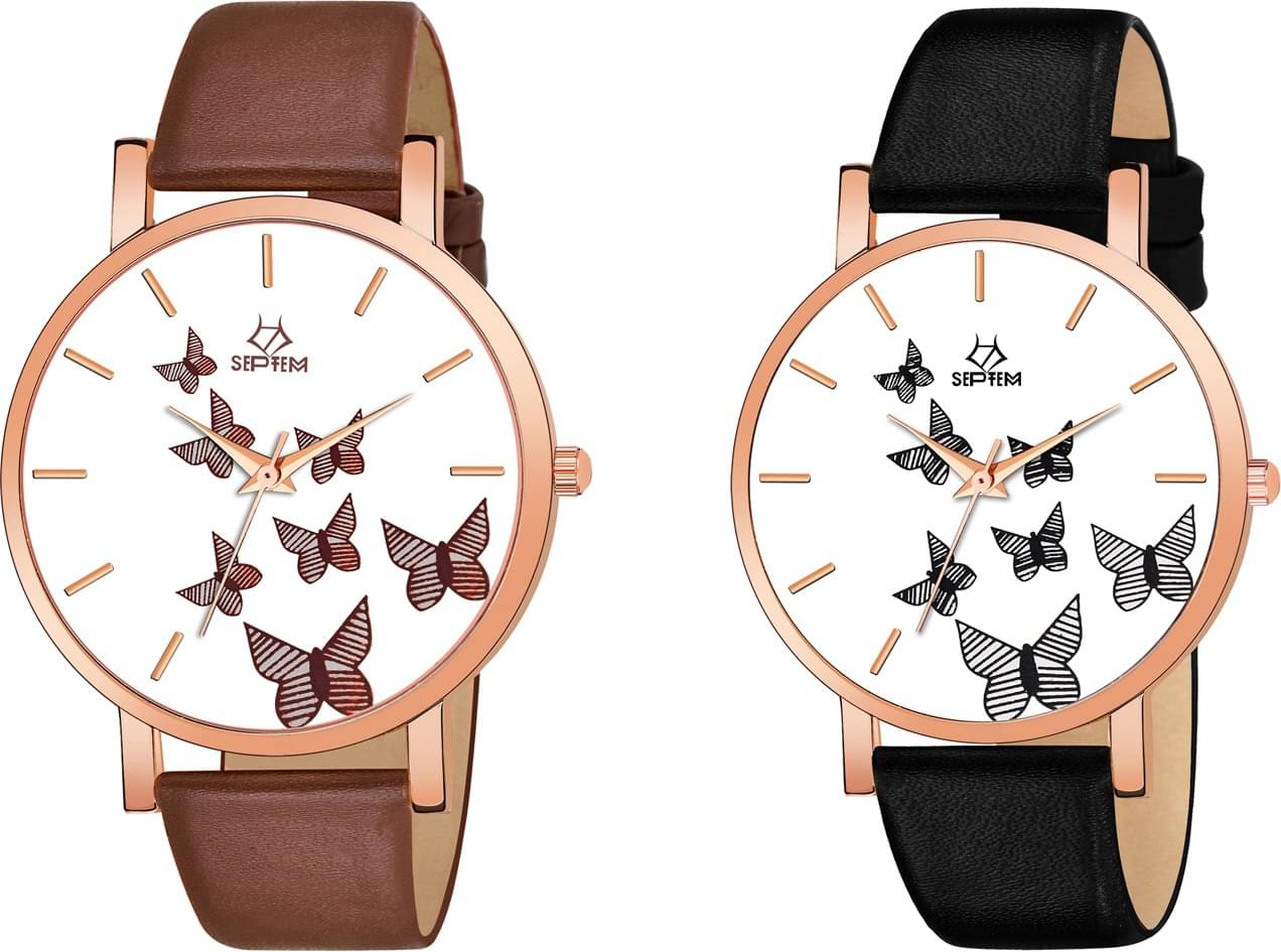     			Septem Multicolor Leather Analog Men's Watch