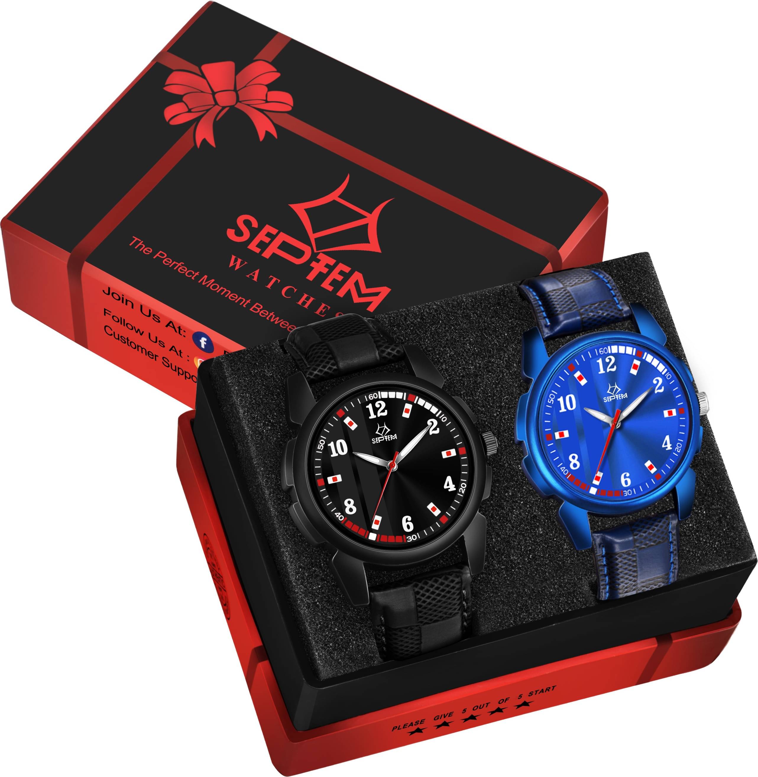     			Septem Multicolor Leather Analog Men's Watch
