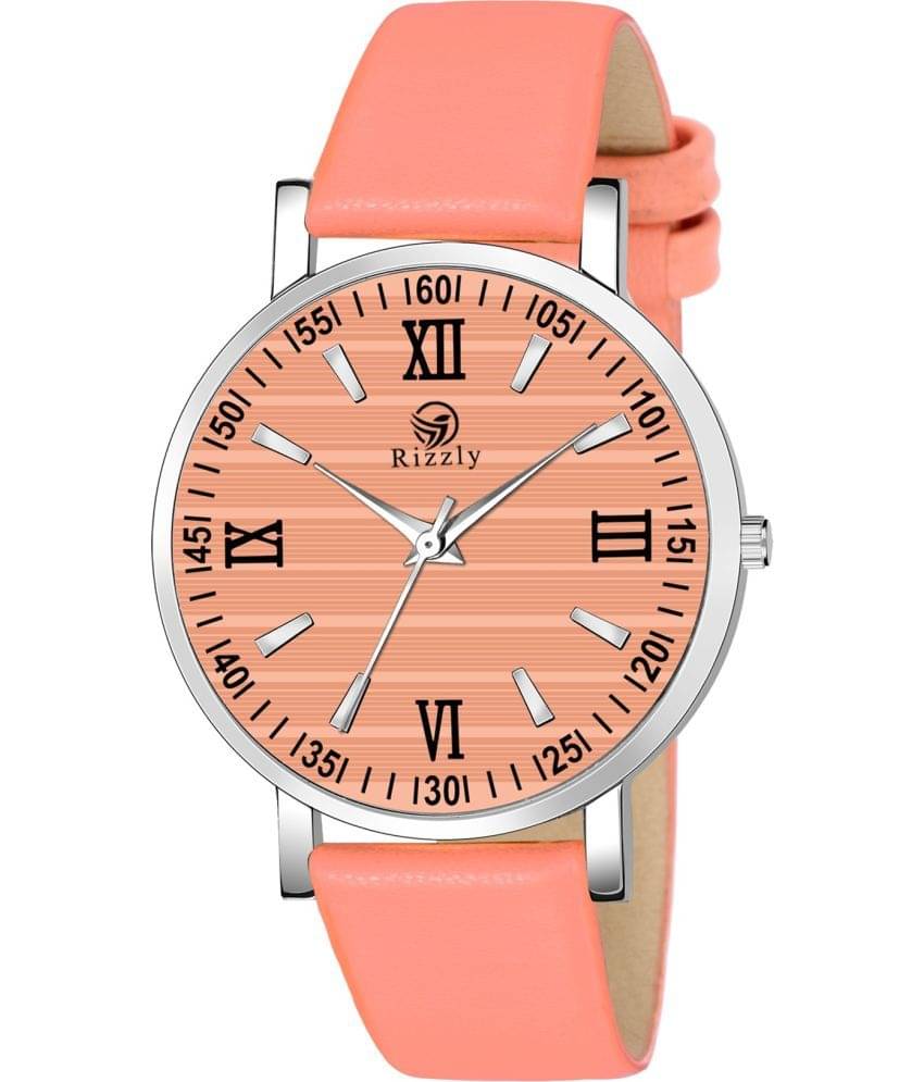     			Septem Peach Leather Analog Men's Watch