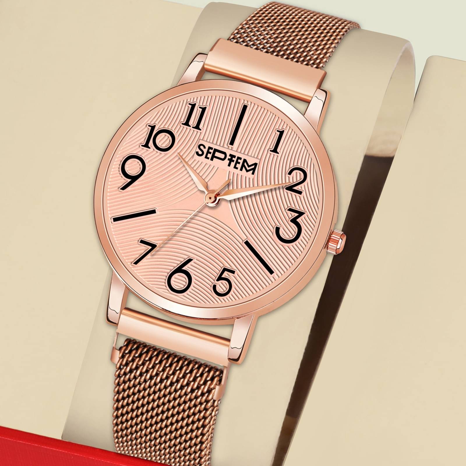     			Septem Rose Gold Metal Analog Men's Watch