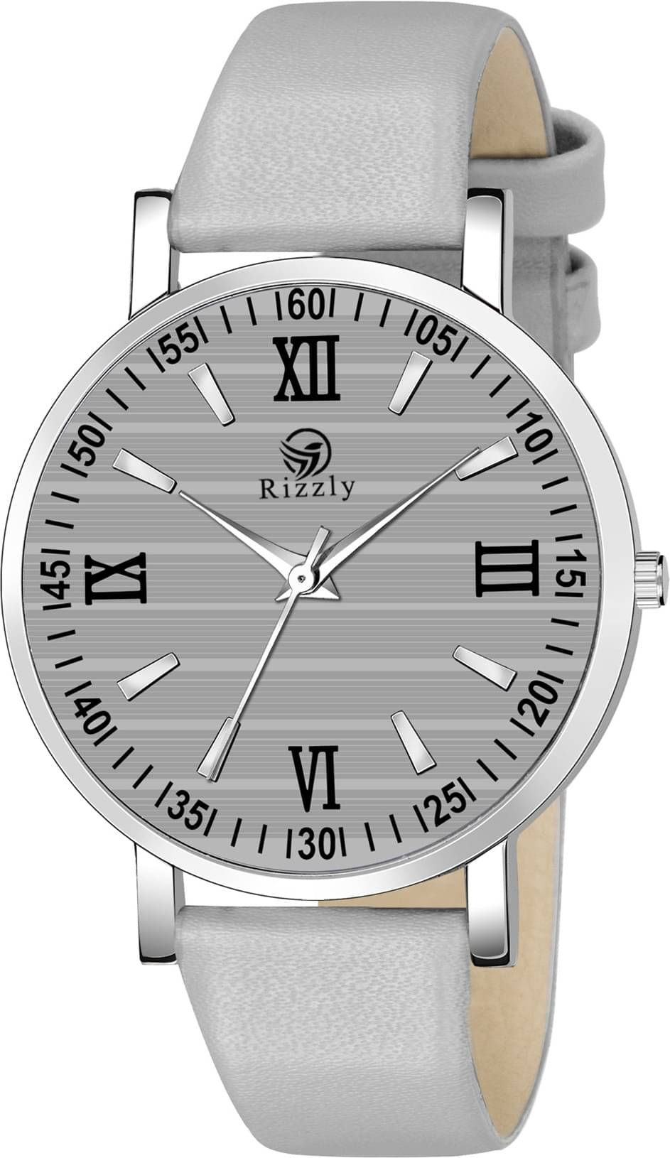     			Septem Silver Leather Analog Men's Watch