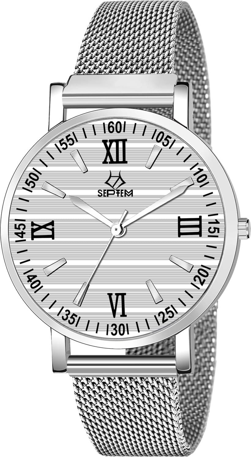     			Septem Silver Metal Analog Men's Watch