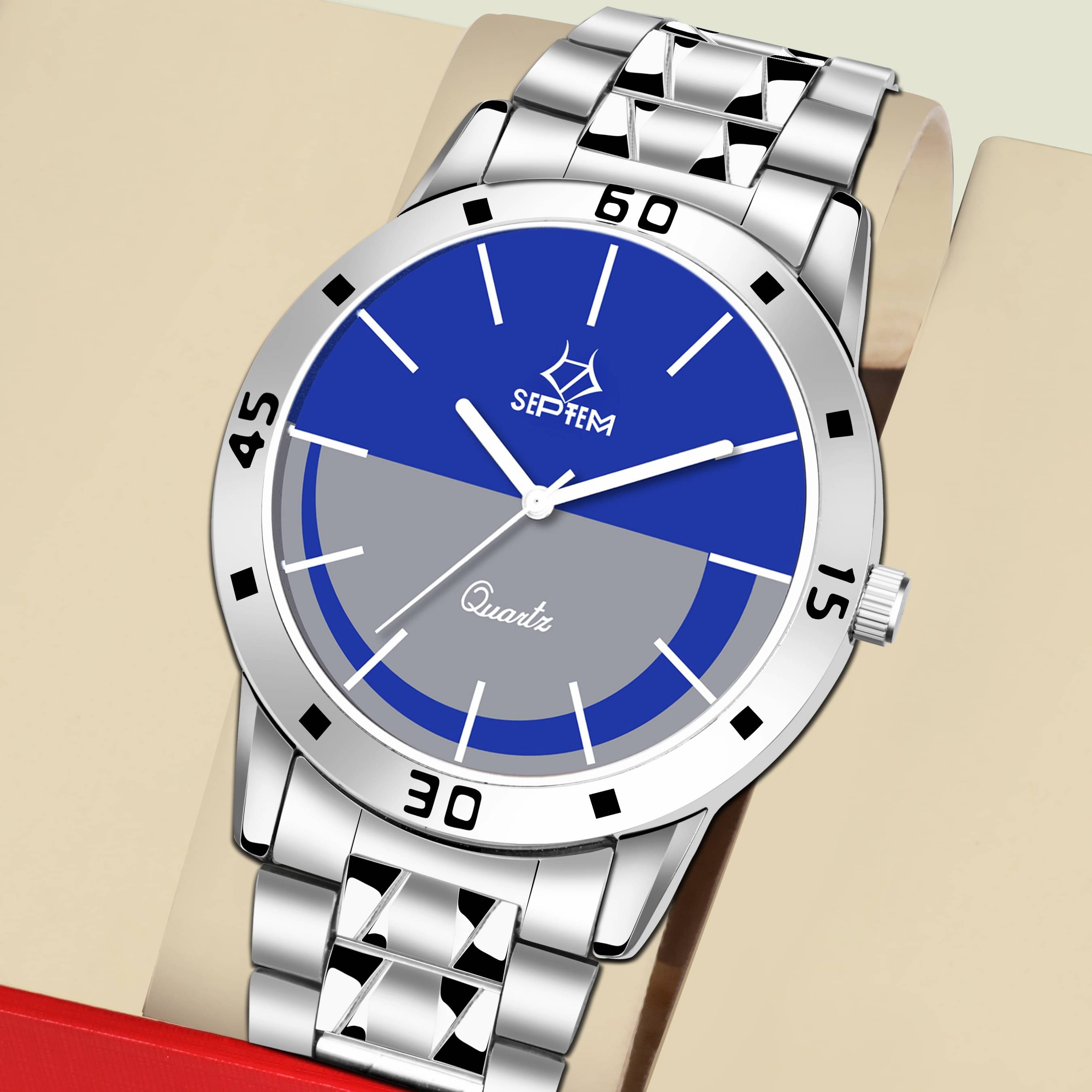     			Septem Silver Stainless Steel Analog Men's Watch