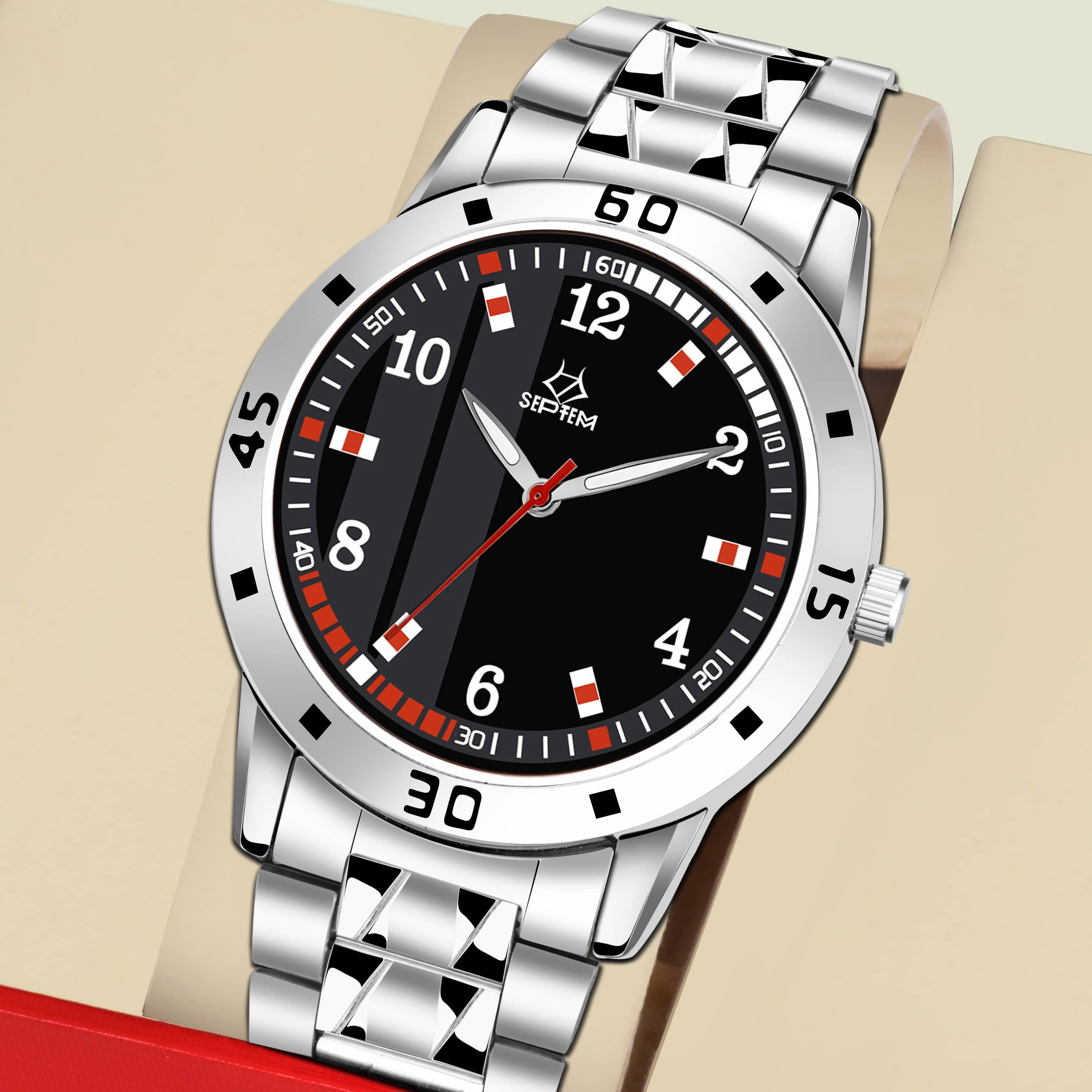 Septem Silver Stainless Steel Analog Men's Watch
