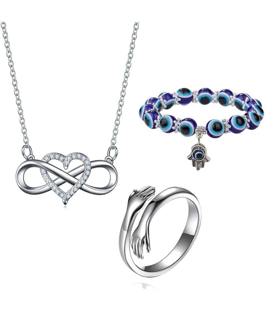     			Thrillz Silver Plated Chain ( Set of 3 )