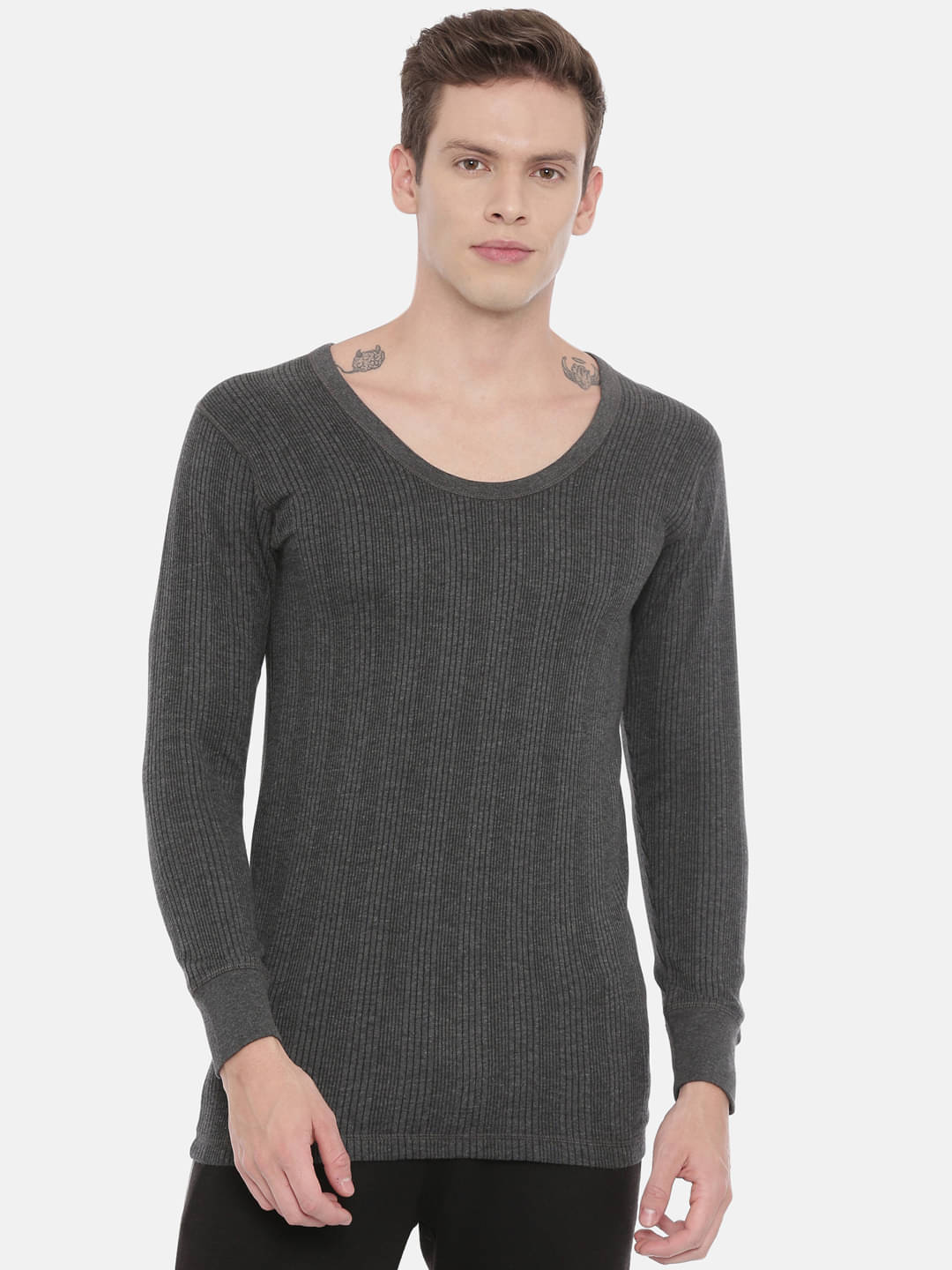     			3PIN Pack of 1 Cotton Thermal Tops For Men's ( Charcoal )