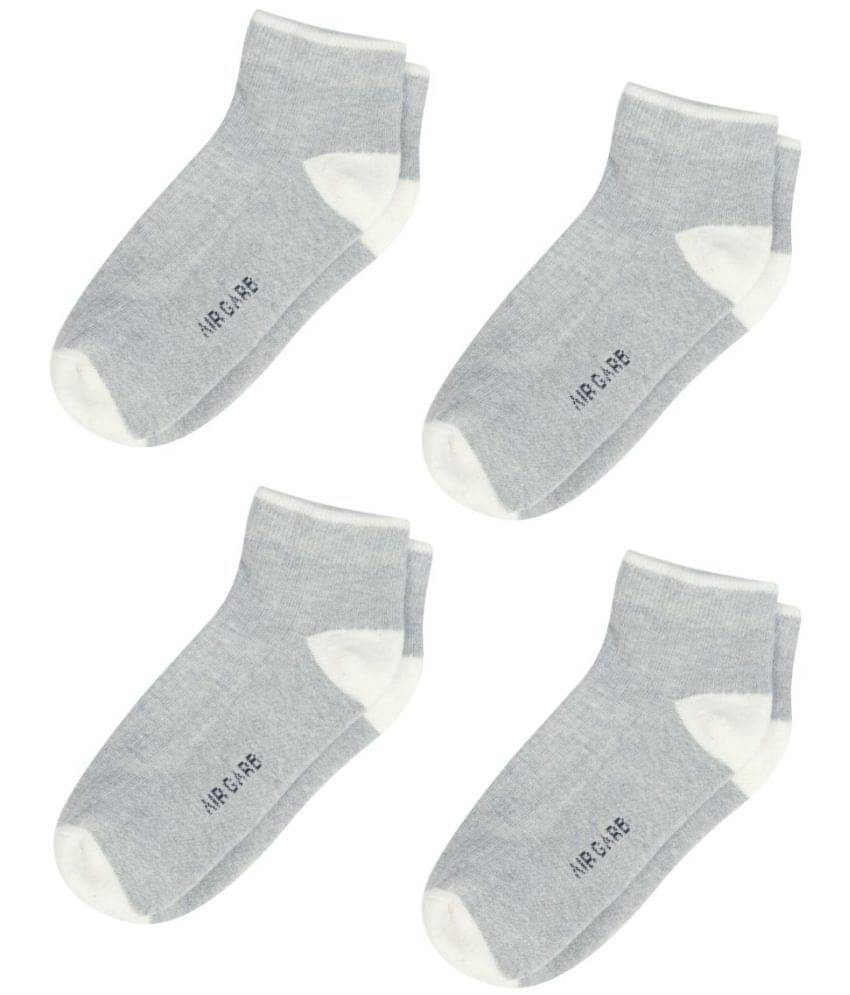 AIR GARB Cotton Men's Colorblock Light Grey Low Cut Socks ( Pack of 4 ) AIR GARB Cotton Men's Colorblock Light Grey Low Cut Socks ( Pack of 4 )