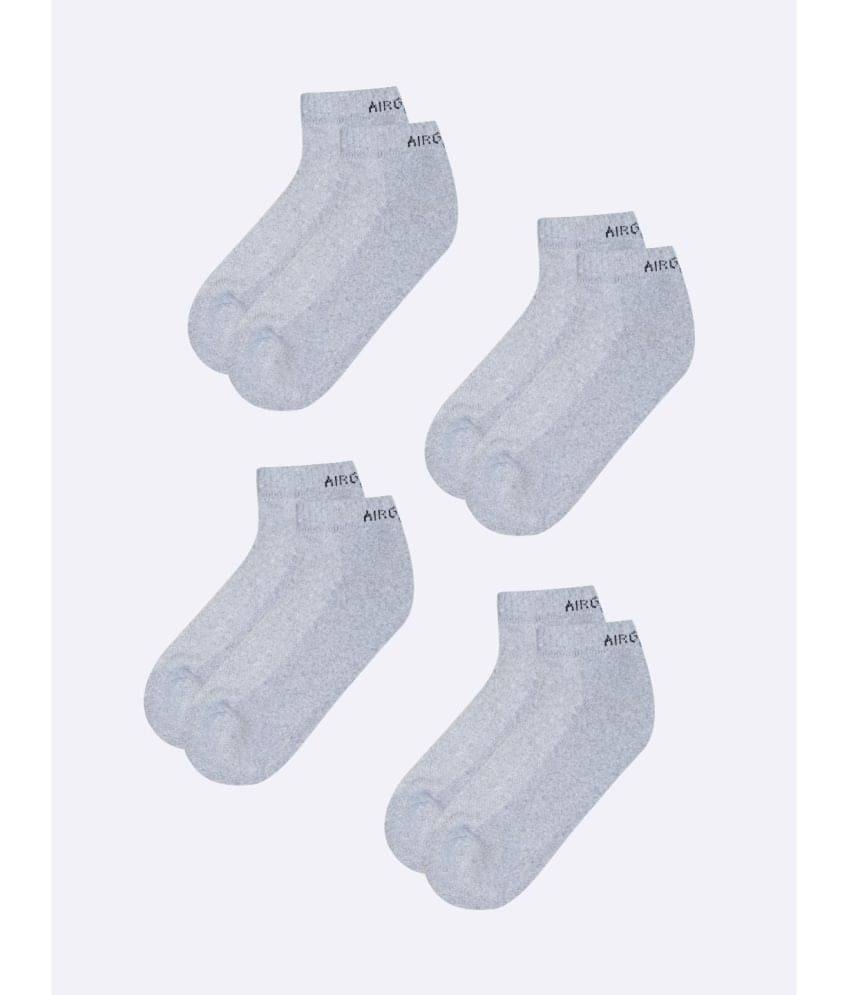     			AIR GARB Cotton Men's Solid Light Grey Low Cut Socks ( Pack of 4 )