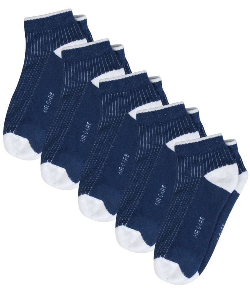     			AIR GARB Cotton Men's Colorblock Blue Low Cut Socks ( Pack of 5 )