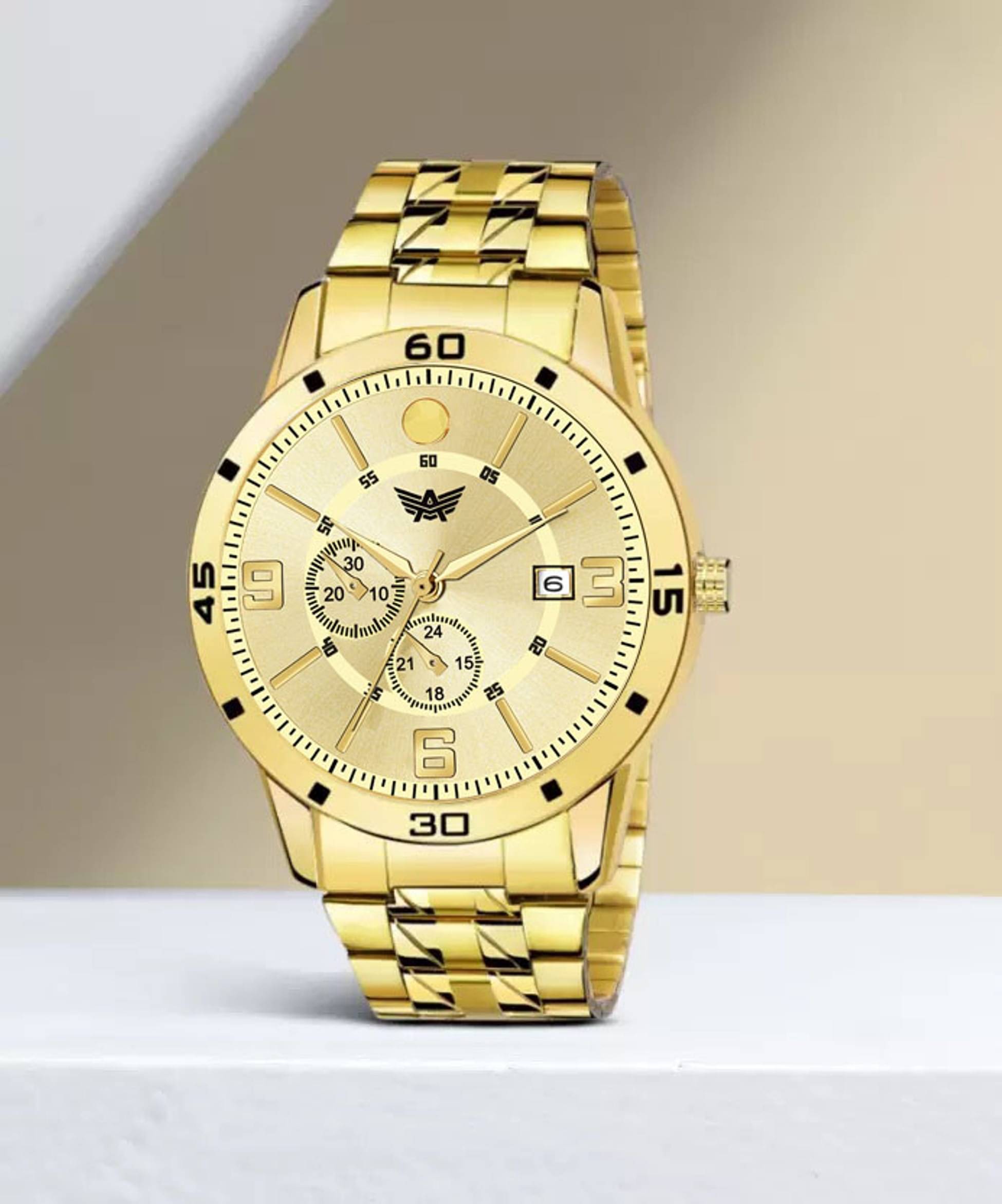     			Abrexo Gold Stainless Steel Analog Men's Watch