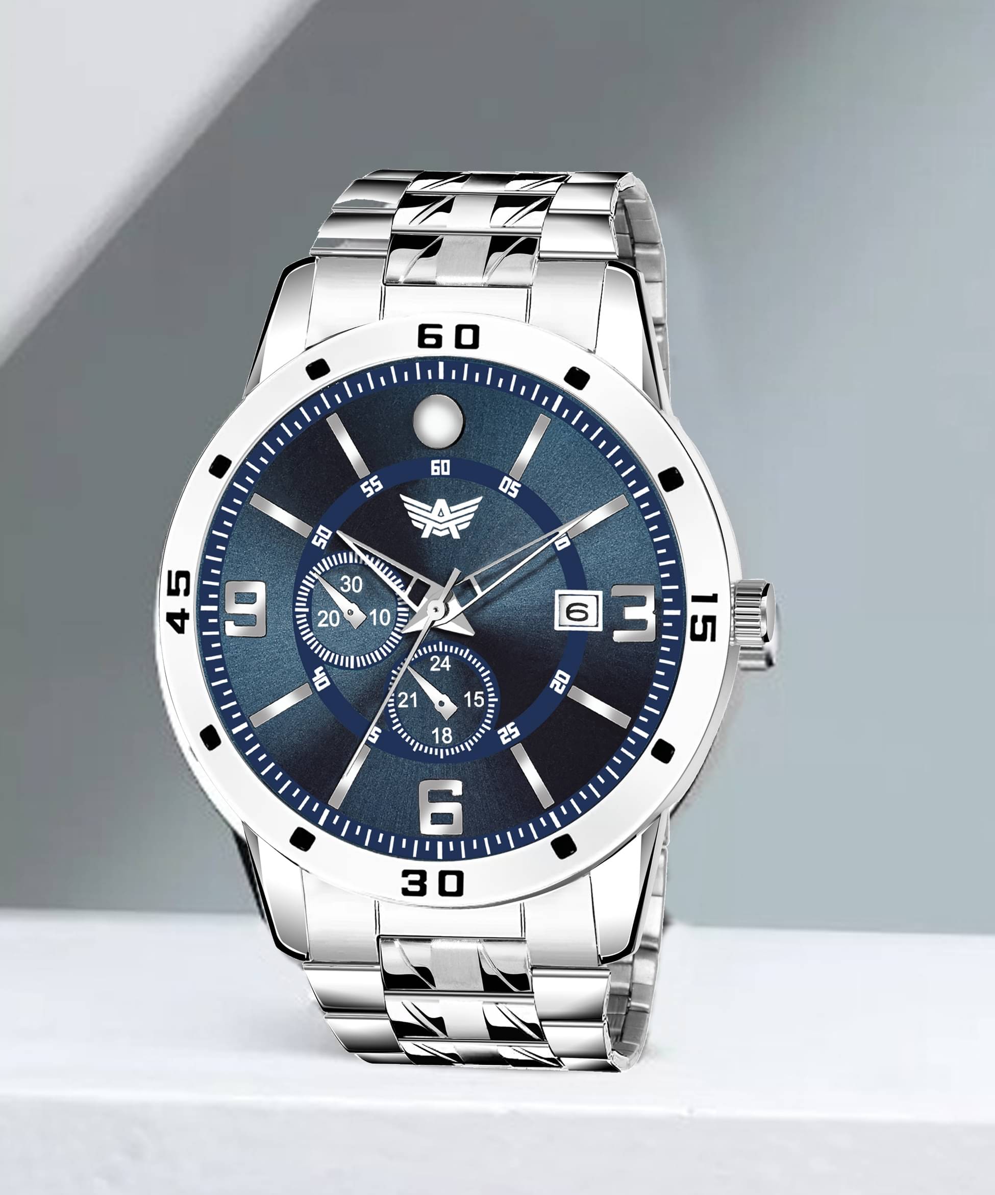     			Abrexo Silver Stainless Steel Analog Men's Watch