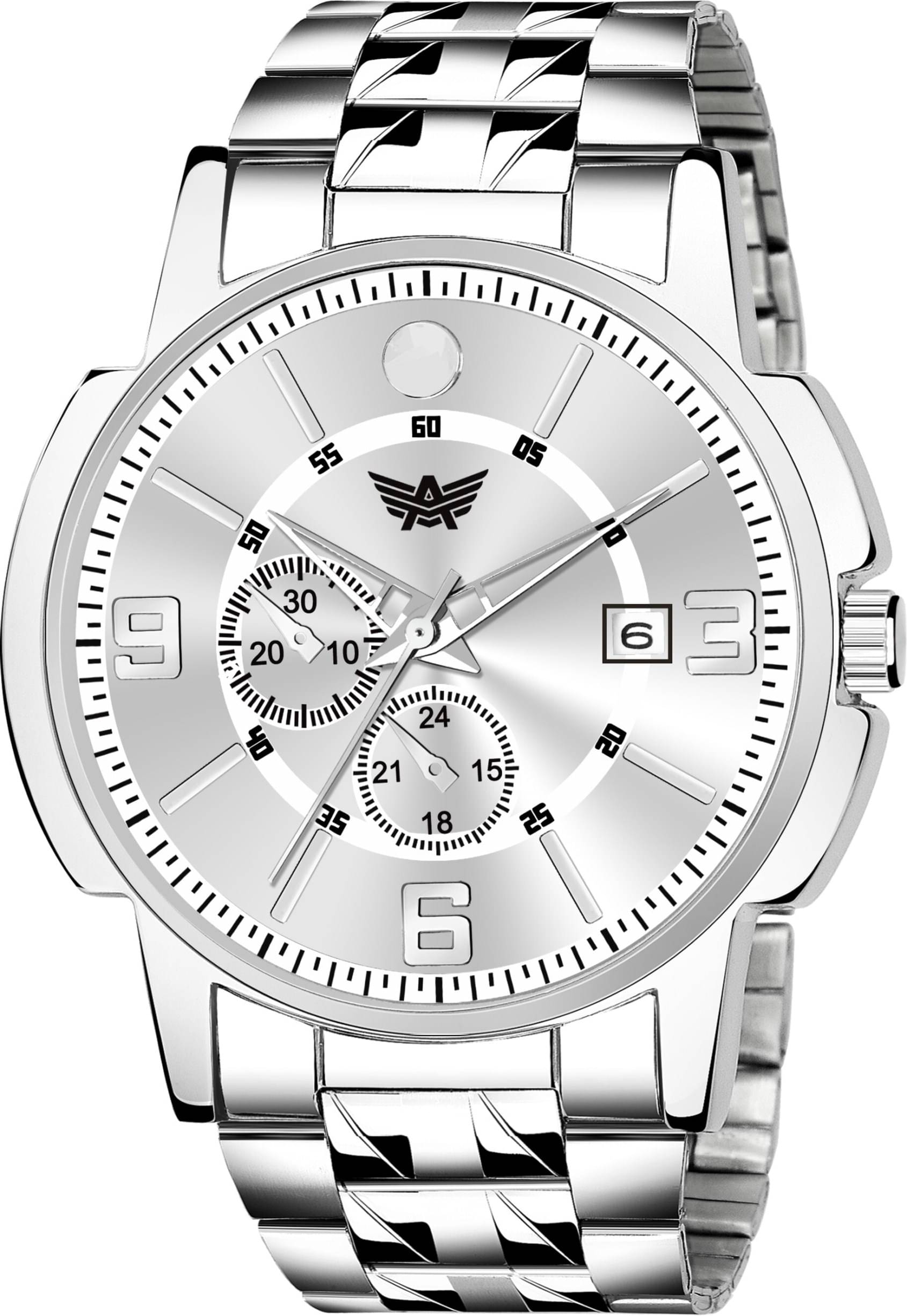     			Abrexo Silver Stainless Steel Analog Men's Watch
