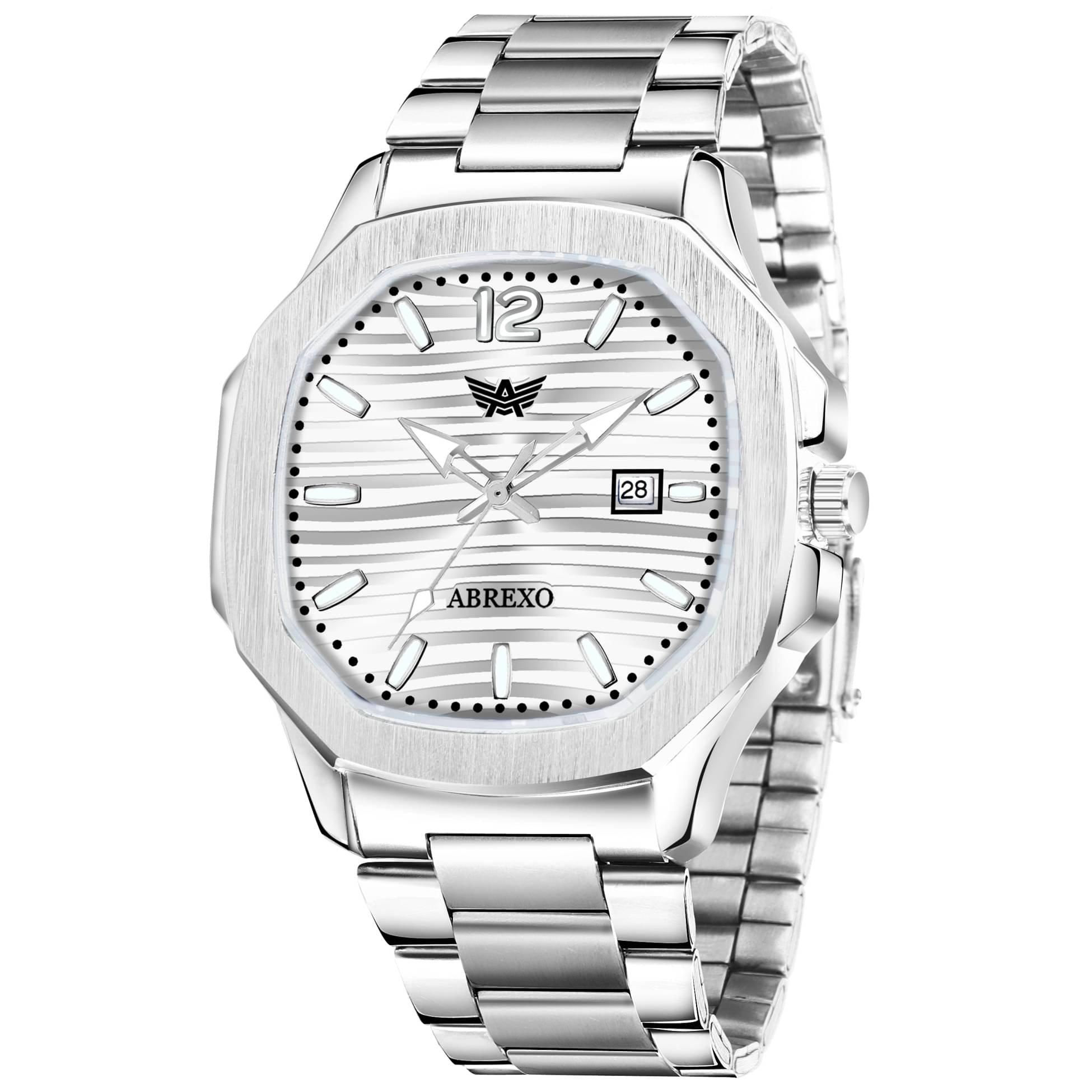    			Abrexo Silver Stainless Steel Analog Men's Watch