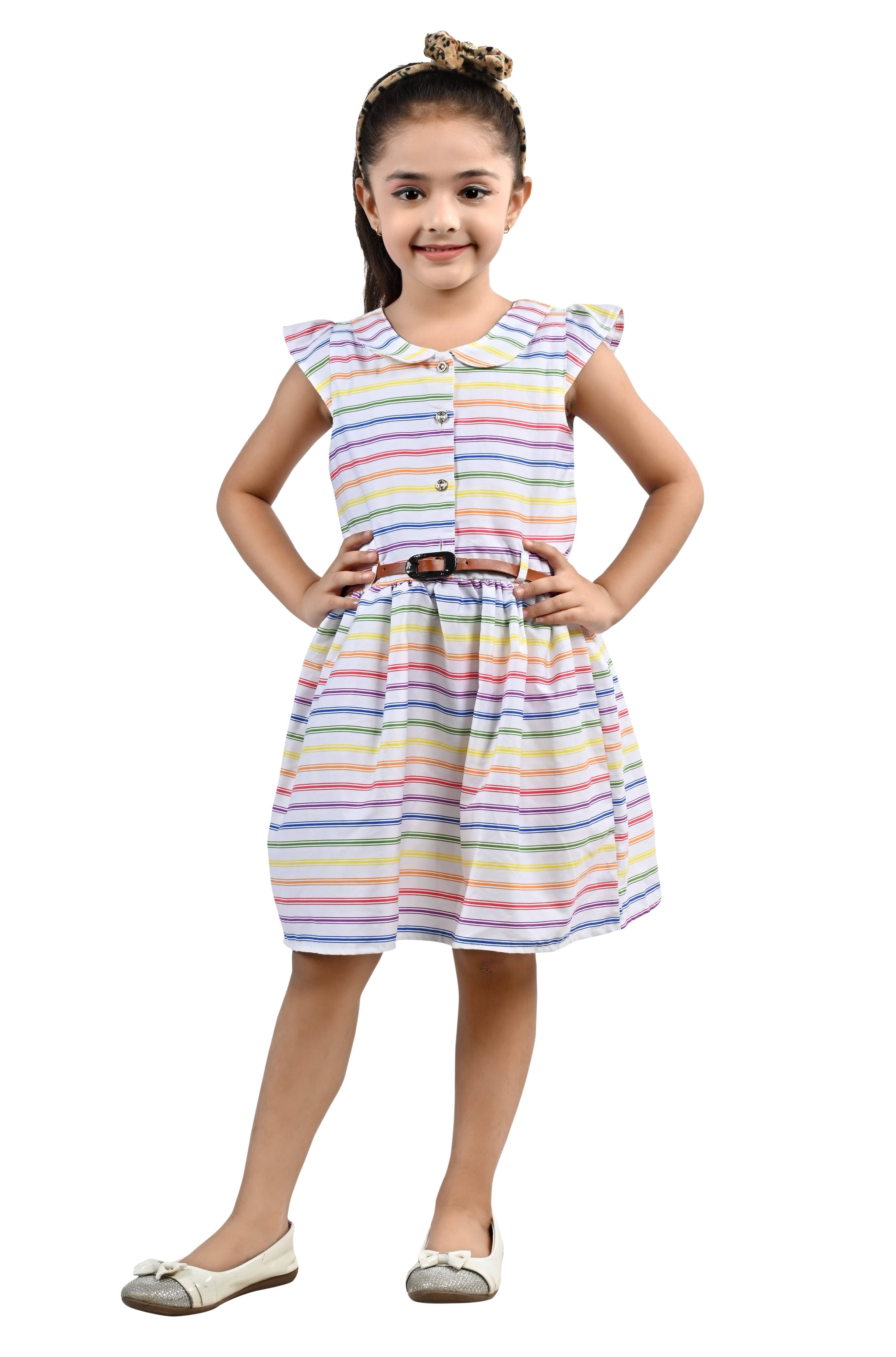     			Arshia Fashions Cotton Blend Frock For Girls ( Pack of 1 , Multicolor )